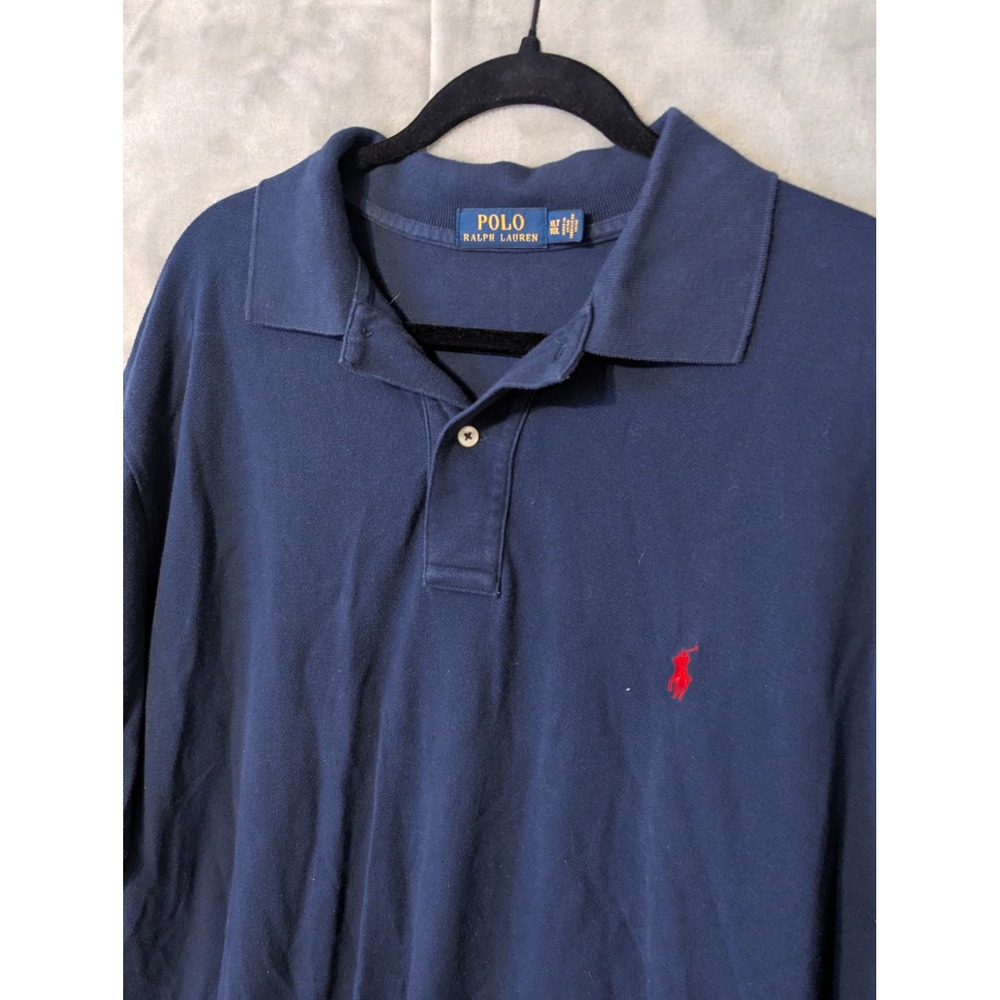 Polo Ralph Lauren Polo Shirt Men XLT Navy Blue Short Sleeve Pique Pony Logo